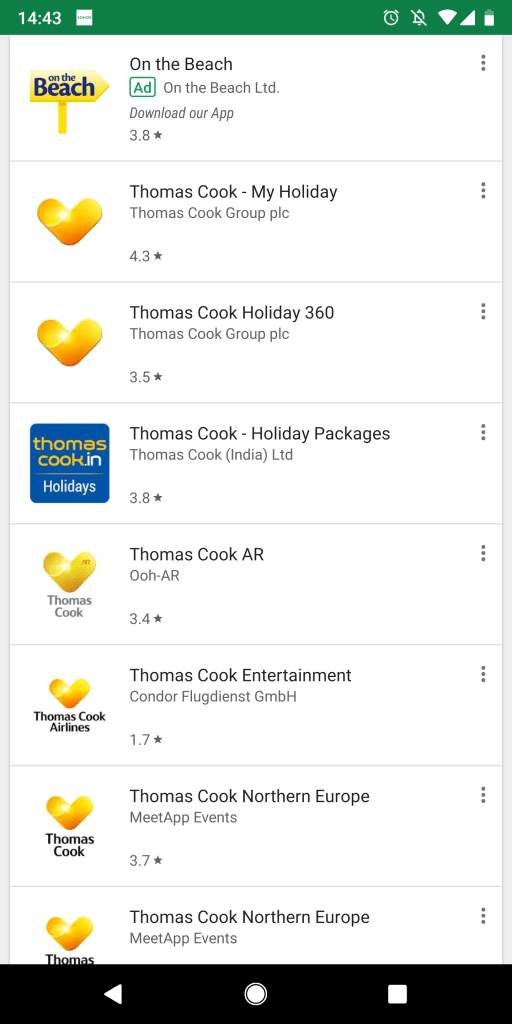 Thomas Cook Holiday app