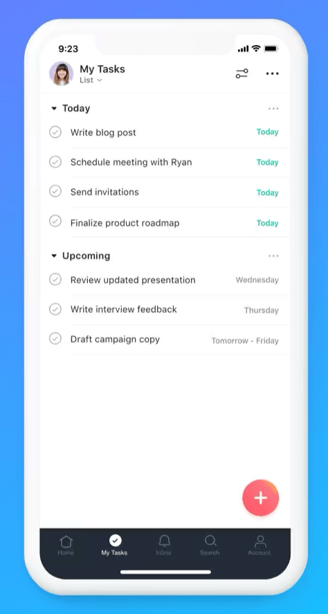 Asana working from home app