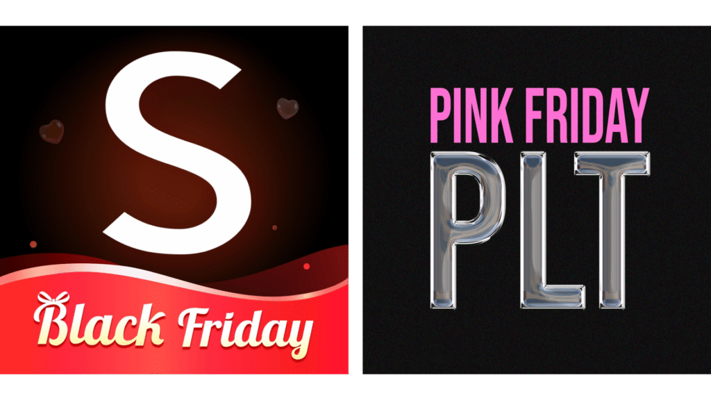 Black Friday icons for Shein & PrettyLittleThing