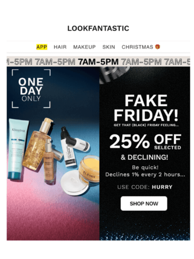 LookFantastic Black Friday email